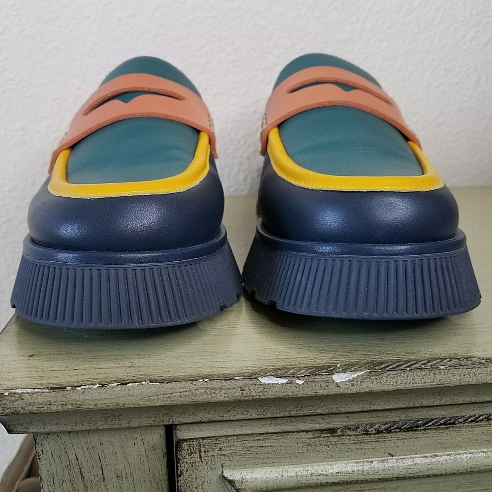 Charlotte Stone Adam V2 Platform Loafers in Navy - Picture 7 of 9